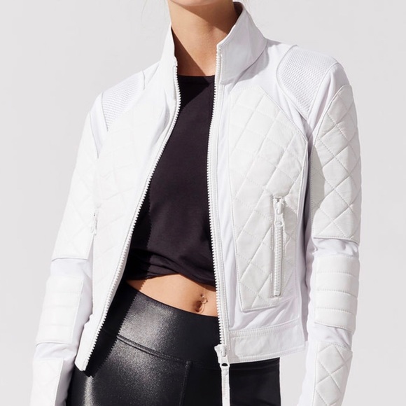 blanc noir Jackets & Blazers - Blanc Noir white leather moto jacket